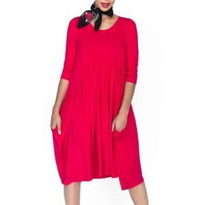 Agnes and Dora red Oakley (midi dress)